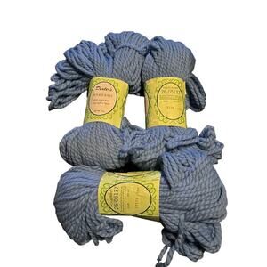 Lee Wards DEXTER Blue 3 Skeins VTG Yarn Bulky Knit Wool Nylon 2 oz each Knitting